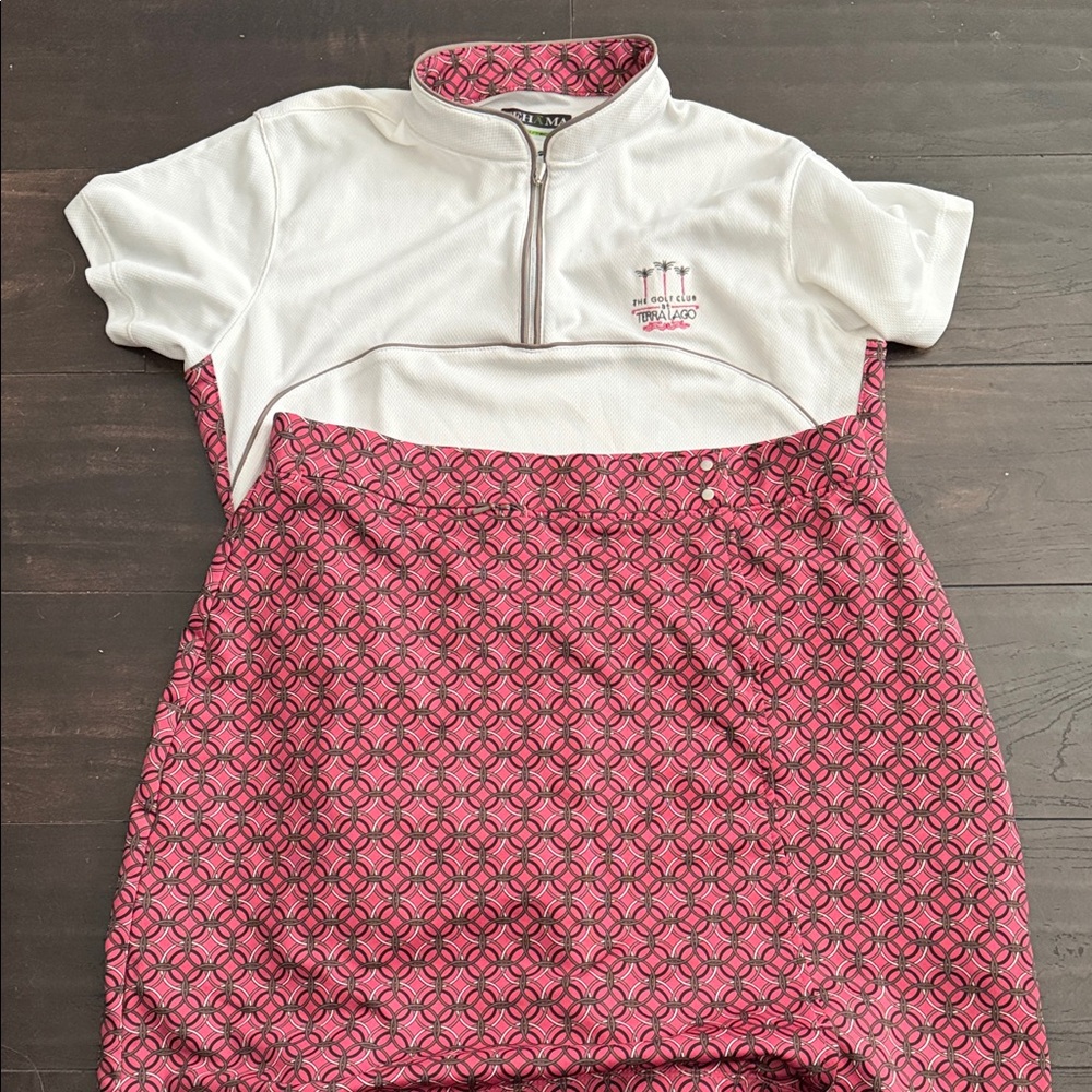 TEHAMA White and Pink Golf Dress